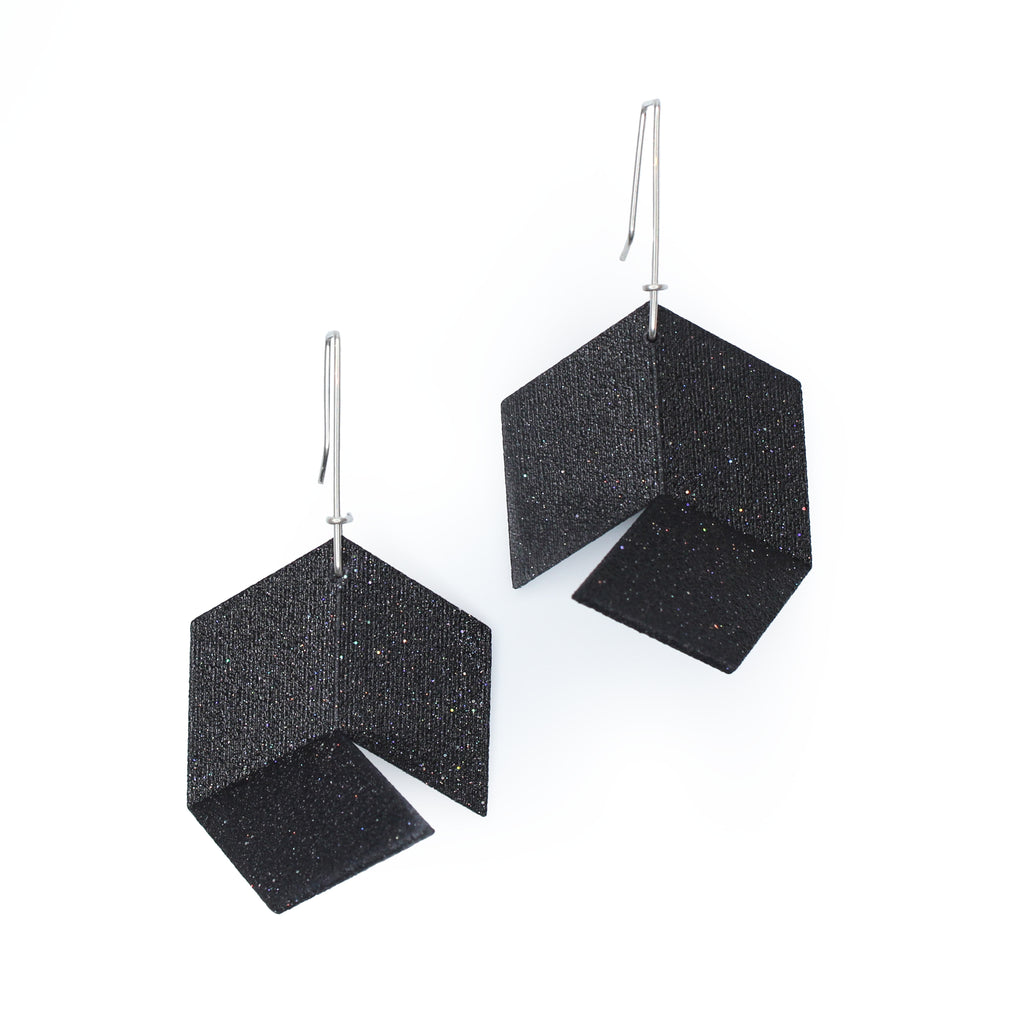 Infinite Earrings | Holographic Black Flecks