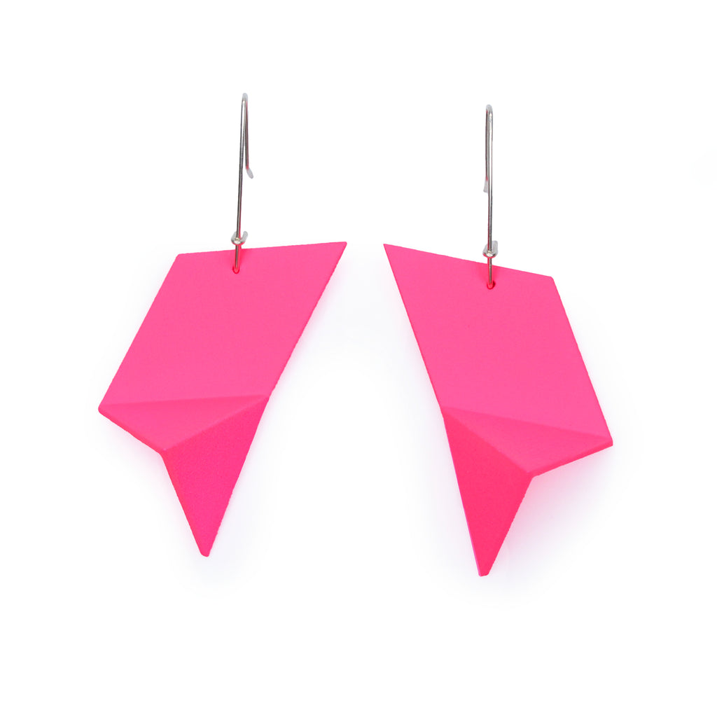 Racer Earrings | Neon Pink